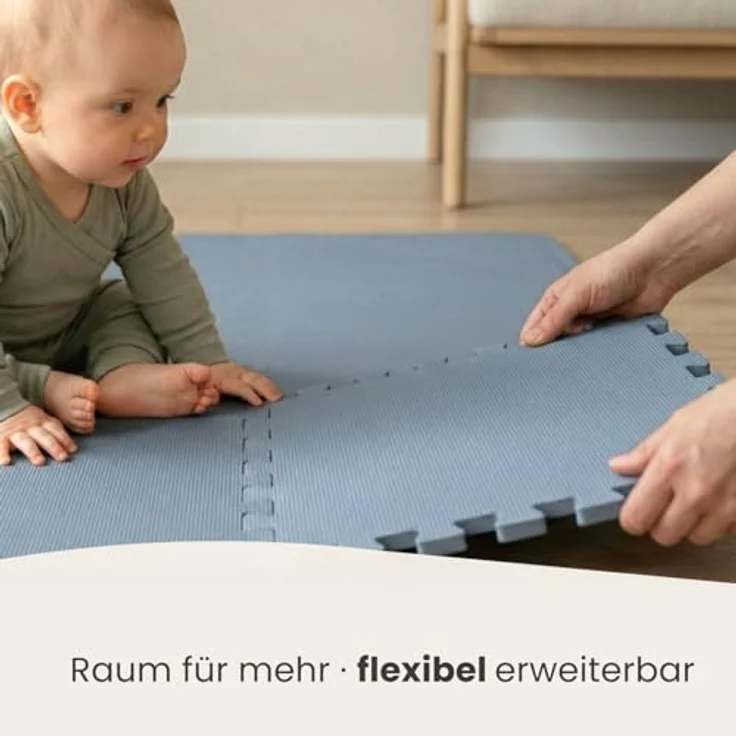 LittleTom Puzzlematte für Kinder, TÜV geprüfte Krabbelmatte in modernen Pastelltönen, 18 Teile 30x30 cm, beidseitig verwendbar, wasserfest und stoßfest, ideal für drinnen und draußen – Bild 6
