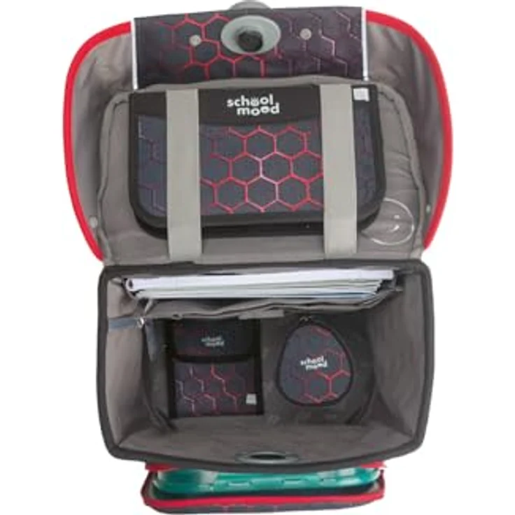 SCHOOL-MOOD® Schulrucksack Champion Maxx Pro Mika (Drache), 7-tlg. Set, ergonomisch, höhenverstellbar, wasser- und schmutzabweisend – Bild 7