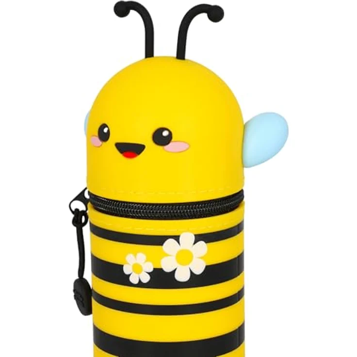 Legami Kawaii 2-in-1 Schulmäppchen, Silikon Federmäppchen und Tischstifthalter, Höhe 18,5 cm, für Buntstifte und Marker – Bild 4