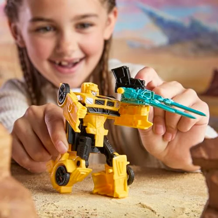 HASBRO Transformers Cyberworld Bumblebee, 10 cm Armoured Cyber Changers Figur mit verwandelbarem Blaster, ab 6 Jahren geeignet – Bild 3