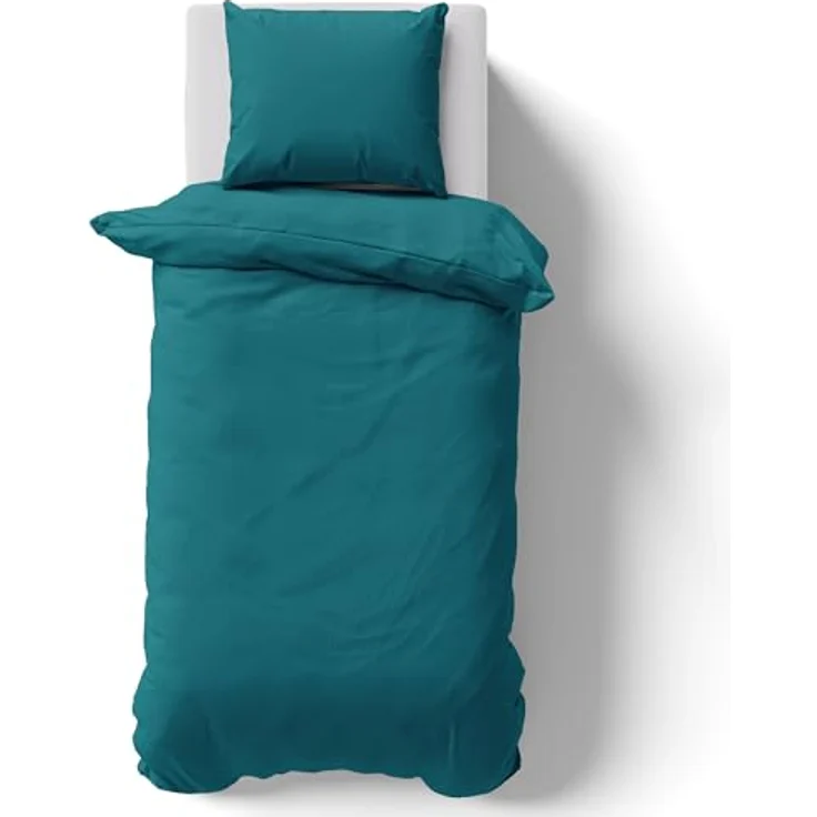 NYVI Bettwäsche Set DreamScience Mikrofaser Uni 135x200 + 80x80 cm, Petrol - Atmungsaktiv, Pflegeleicht, Oeko-TEX Zertifiziert für Allergiker – Bild 2