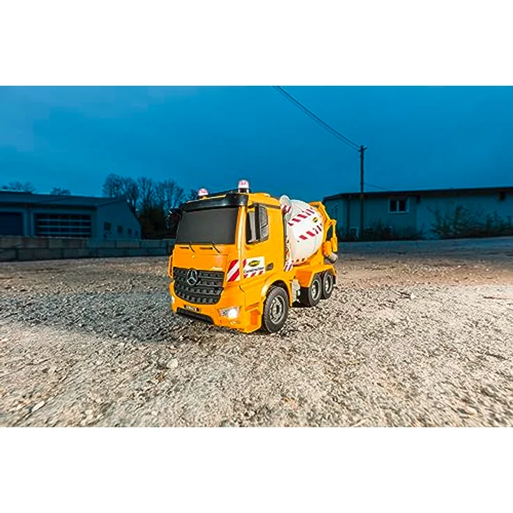 Carson 500907667 1:20 MB Arocs Betonmischer 100% RTR - Ferngesteuertes Fahrzeug, RC Betonmischer mit Funktionen Licht und Sound, inkl. Batterien und Fernsteuerung – Bild 4