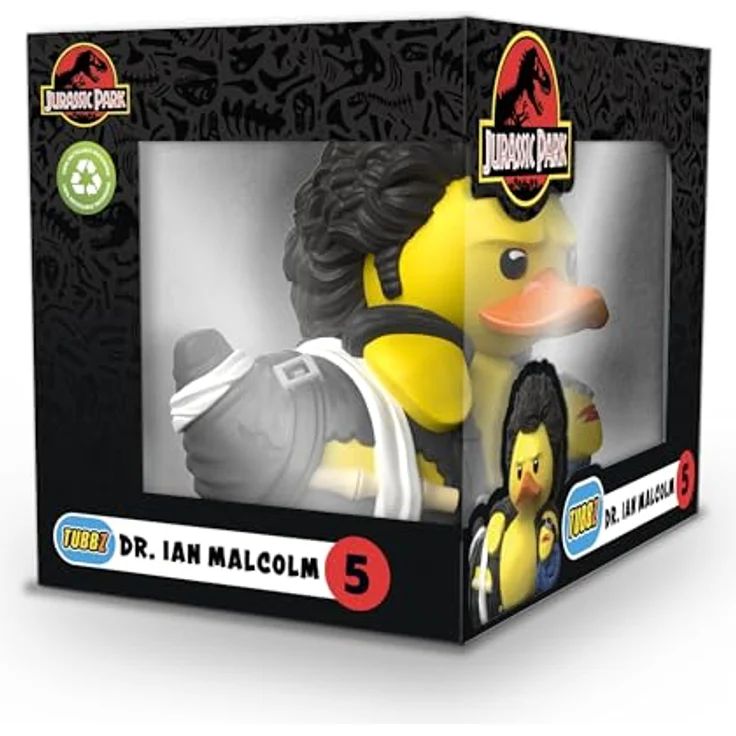 TUBBZ Box-Ausgabe Dr. Ian Malcom, Sammler-Vinyl-Gummiente Figur, 9 cm groß, offizielles Jurassic World Rebirth Merchandise – Bild 3
