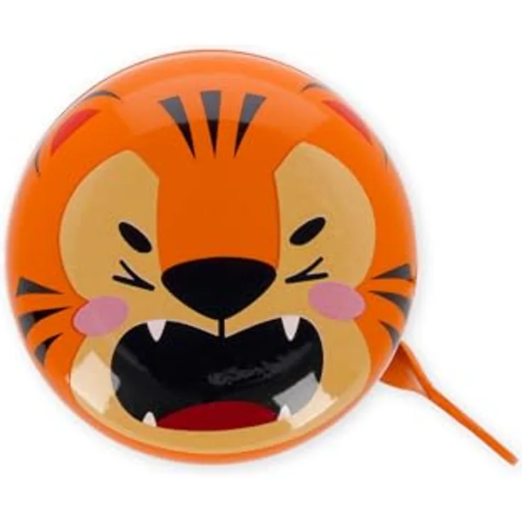 Legami Fahrradklingel - Bike Bell, Fahrradhupe für Kinder, strapazierfähig, Tiger-Motiv, Orange