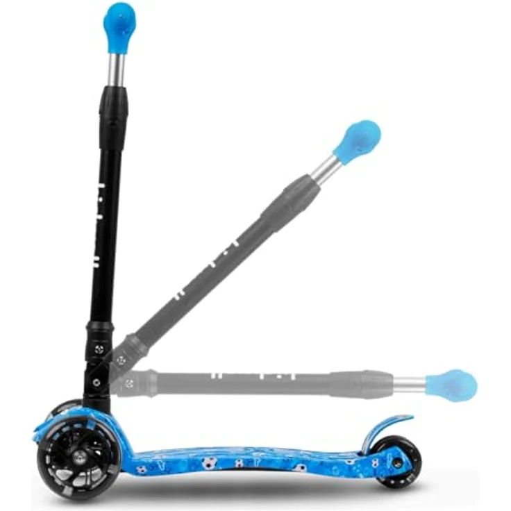 COIL Kinderroller, Dreiradscooter, Tretroller, Dreirad-Balance-Roller, Cityroller VENTO, ABEC-7-Lager, 3-stufige Lenkradverstellung, LED-Räder, Blau – Bild 5
