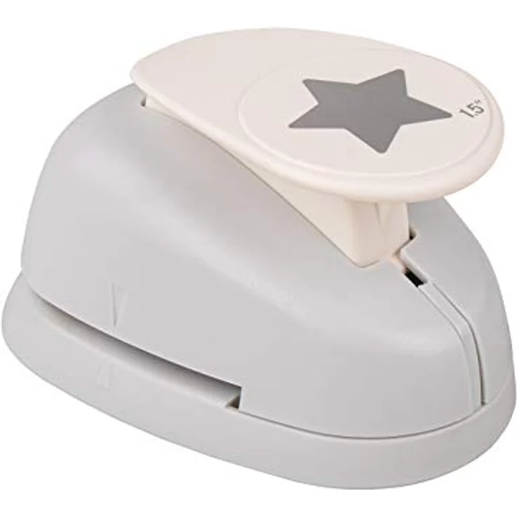 Rayher Hobby 89794000 Motivstanzer Stern, ø 3,81 cm- 1,5 Zoll, geeignet für Papier/Karton bis zu 220g/m², mit Auffangbehälter - transparente Sicherheitsabdeckung - einfache Handhabung – Bild 2