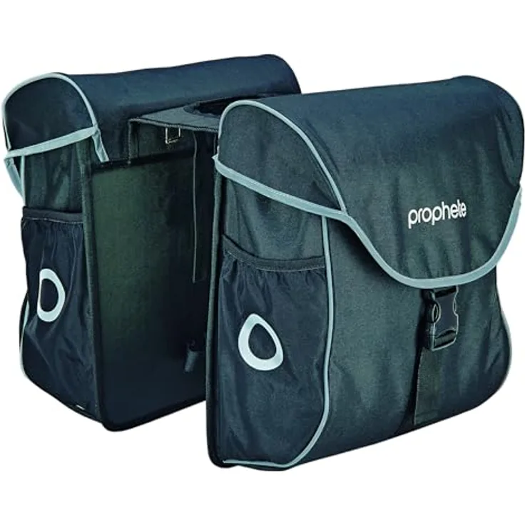 Prophete Fahrradtasche Doppelpacktasche, wasserabweisend, reflektierend, 2x 20 Liter, Schwarz