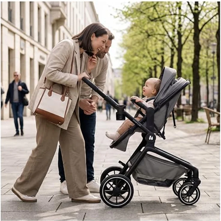 Hauck 2in1 Kinderwagen Convert N Care, ab Geburt bis 4 Jahre, Dark Grey, inkl. Matratze und Babyschalen-Adapter – Bild 10