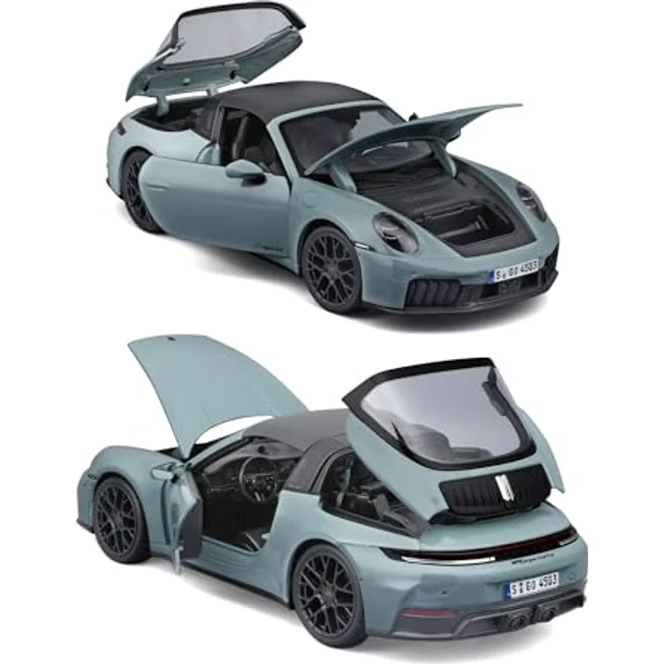 Maisto Porsche 911 Targa 4 GTS Hybrid 2025, Maßstab 1:18 Diecast-Auto mit 4 zu öffnenden Teilen, offiziell lizenziert, Metallic-Grün oder Gelb, Alter 3+ – Bild 2