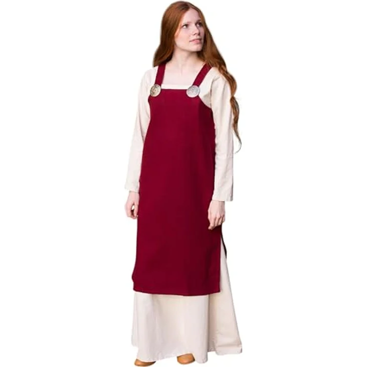 Burgschneider Trägerkleid Jodis, historisches Kleid aus Wolle in Rot (XL) für Damen & Herren, Early Medieval, Viking – Bild 1