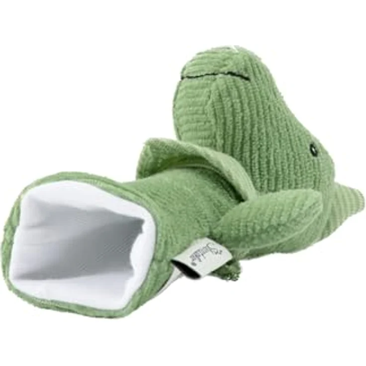 Sterntaler Fingerpuppe Dino Rexi, weiches Fingerspielzeug für Kinder zur Sprachförderung, steingrün – Bild 4