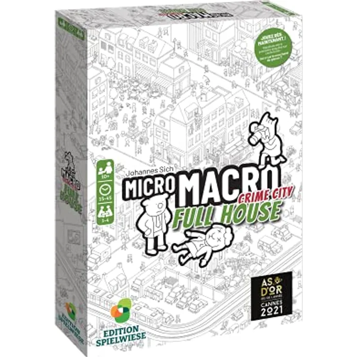 Blackrock Games Micro Macro - Full House - Gesellschaftsspiel für 1-4 Spieler, Französisch, Ab 10 Jahren, 16 neue Ermittlungen, Goldenes Ass
