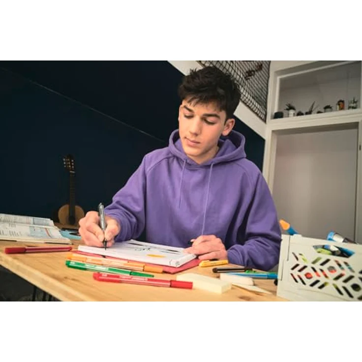 STABILO Faserstift STABILO pointMax Filzstift - 0,8 mm - 12er Set, robuste Nylonspitze, handliche Stiftlänge - blau – Bild 8