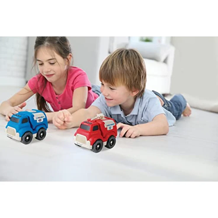 Lexibook Kleinwagen-Set BIOC05, Polizei und Feuerwehr aus biologisch abbaubarem Biokunststoff, fördert Geschicklichkeit und Sinne von Kindern – Bild 4