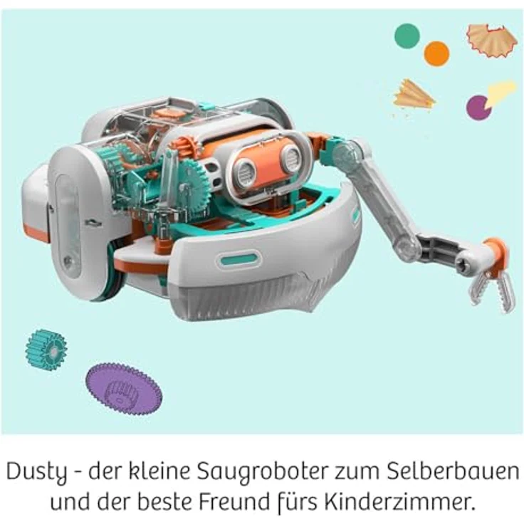 KOSMOS 621322 Dusty, Staubsaugerroboter für Kinder mit mechanischen Sensoren, Experimentierkasten ab 8 Jahre – Bild 2