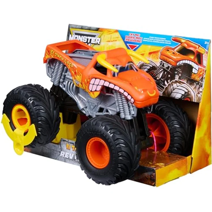 Nobrand Monster Jam 1:18 Rev 'N Roar El Toro Loco, ferngesteuertes Spielzeugauto mit Allradantrieb und ikonischem Sound – Bild 6
