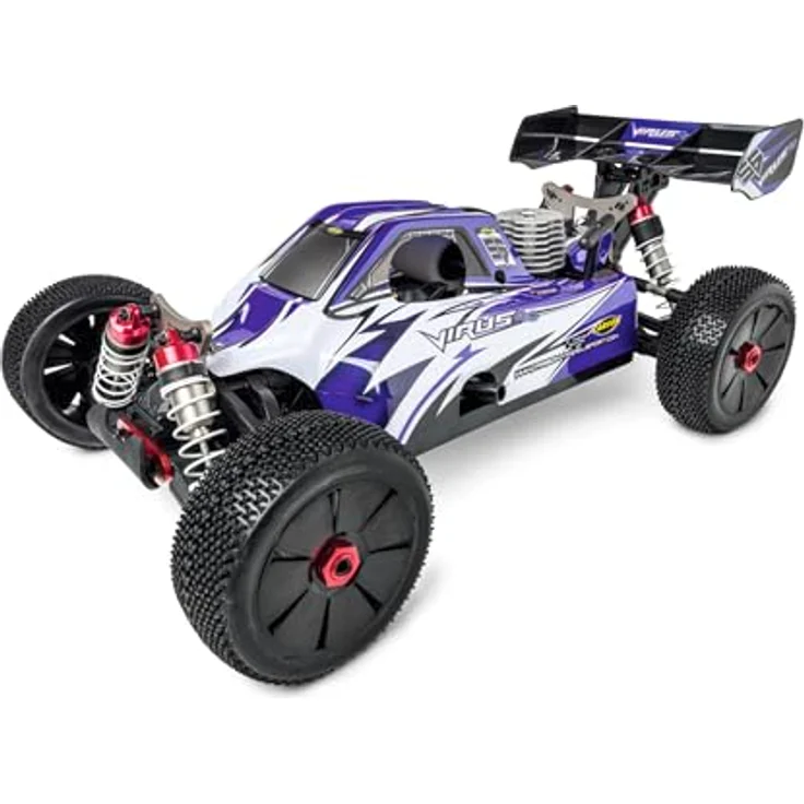 Carson Virus 4.0 1:8 Nitro Verbrenner Buggy 4WD, 3,5 ccm Motor, 65 km/h, Offroad Blau – Bild 3