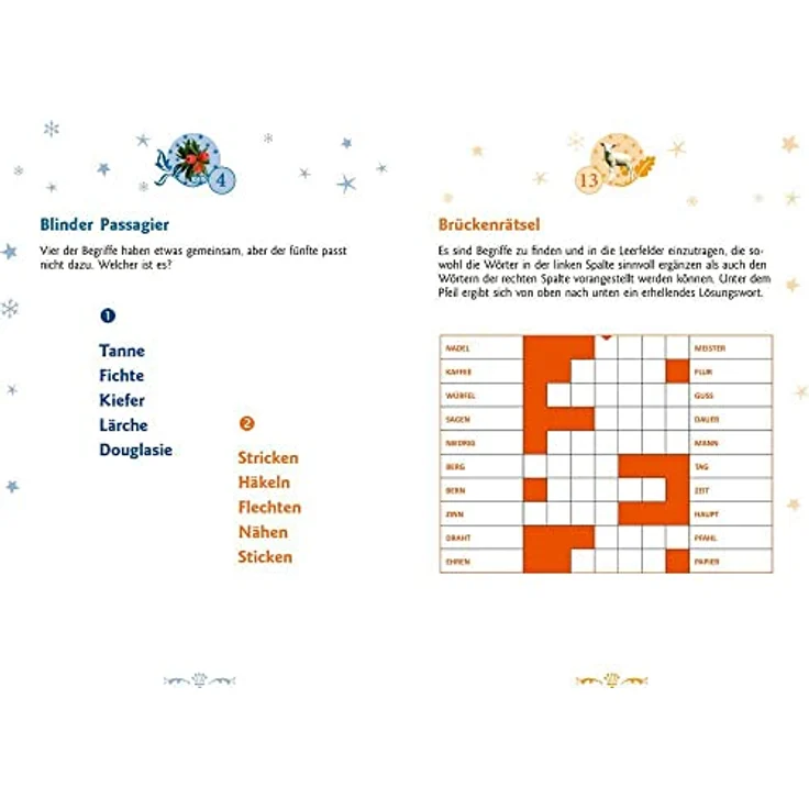 Coppenrath Verlag All überall auf den Tannenspitzen..., Adventskalender mit 24 Winter-Weihnachtsrätseln und abwechslungsreichen Spielen, bunt – Bild 4