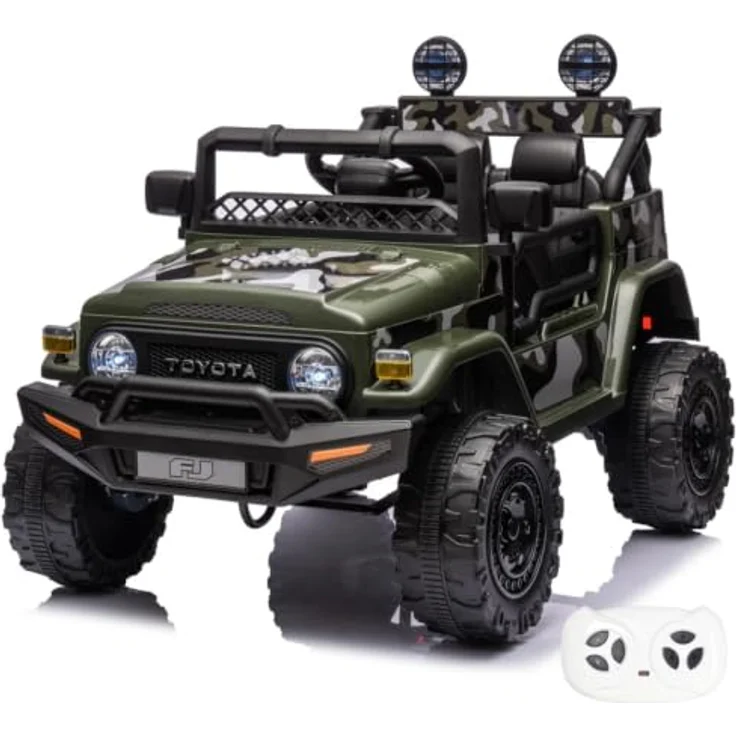 Vrooomy Elektrofahrzeug Toyota FJ Cruiser, 12V mit Fernbedienung, für 1 bis 6 Jahre, grün, 3 km/h-6 km/h, mit MP3-Player und Sicherheitsgurt – Bild 1