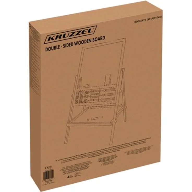 KRUZZEL Standtafel Faltbare Kindertafel, Doppelseitige Kreidetafel aus Holz – Bild 5