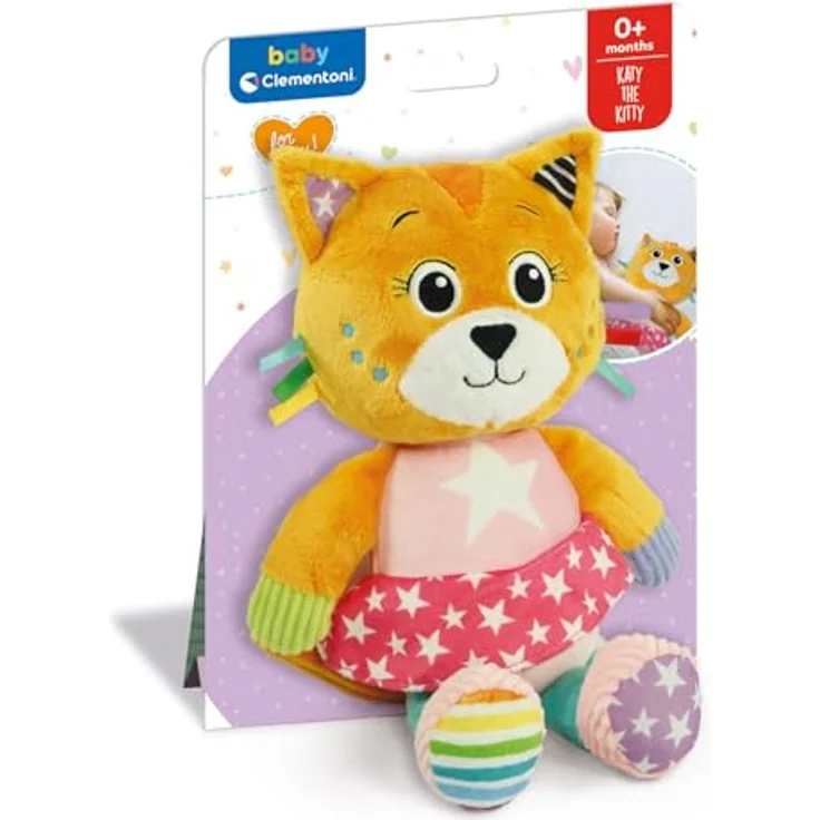 Clementoni Baby for You Katze Katy The Kitty-Peluche, Spielzeug für erste Aktivitäten, maschinenwaschbar, 0-36 Monate, Mehrfarbig – Bild 2