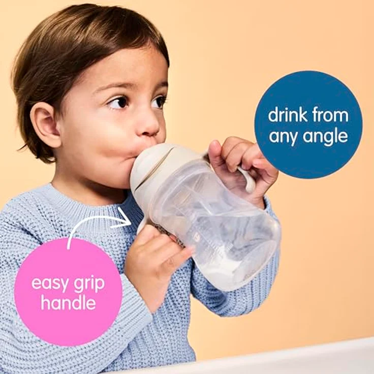 B.Box Gelato Cup Tasse mit Strohhalm, 240 ml, praktische Kindertasse in Latte für 6 Monate+ – Bild 8