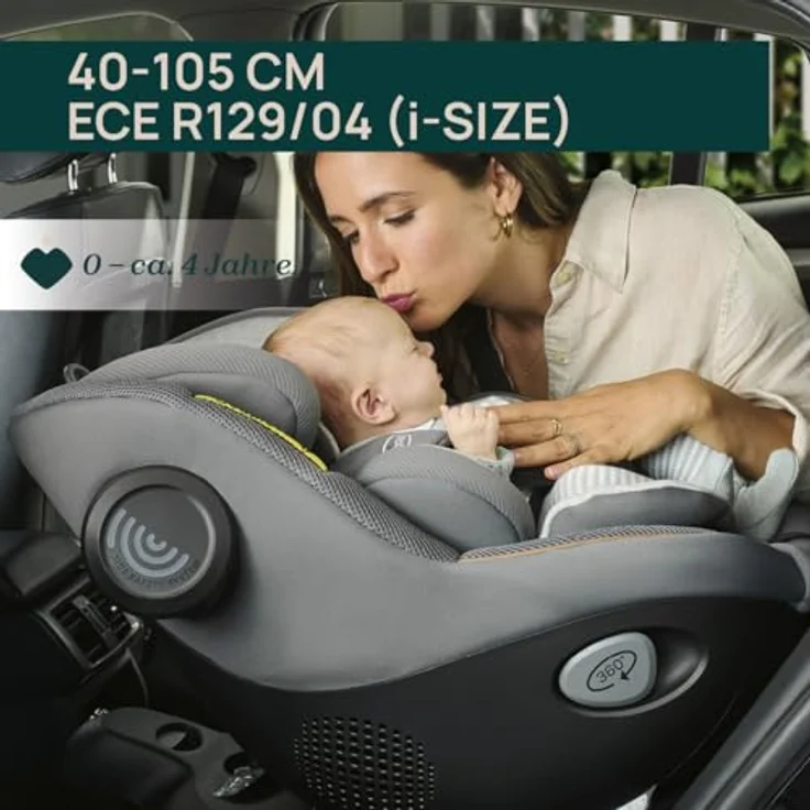 Chicco Seat105 I-Size, 360° drehbarer Autositz mit 6 Positionen, ISOFIX, für Kinder 40-105 cm, Gruppe 0/1, von 0 bis 4 Jahren – Bild 2