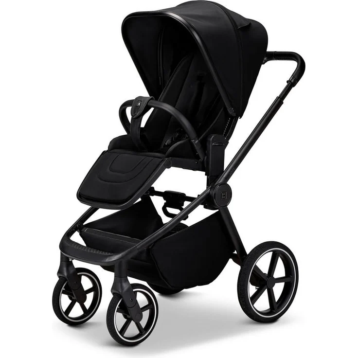 Moon Moon Buggy Hype, Schwarz, Textil, 57x114x96 cm, EN 1888, Feststellbremse, Fußstütze abklappbar, 5-Punkte-Gurt, Einhand-Faltmechanismus, für Babyschale geeignet