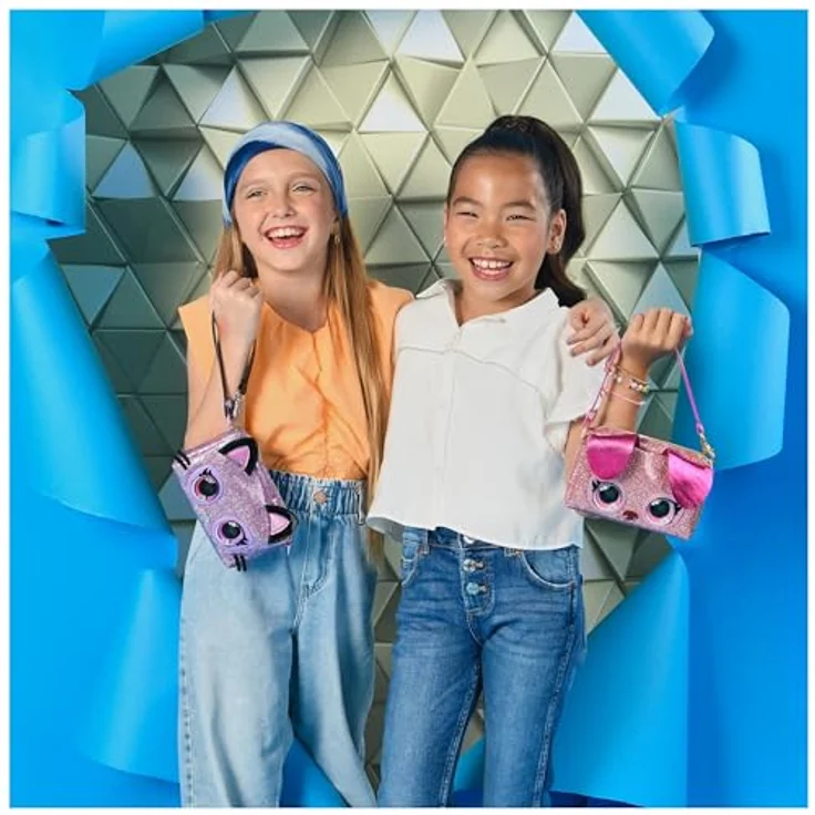 Purse Pets Clutch Dazzling Diva Hündchen - Kindertasche und Spielzeug in einem, die Augen leuchten in Regenbogenfarben, für Kinder ab 4 Jahren – Bild 5
