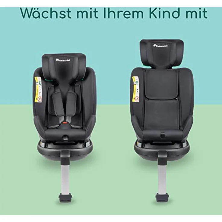 Bebeconfort EvolveFix Plus i-Size, Neugeborenes/Kleinkind/Kindersitz, ISOFIX-Kindersitz mit Stützbein, 360°-Kindersitz, ab Geburt bis zu 12 Jahren, bis 36 kg, 40-150 cm, Black Mist – Bild 3