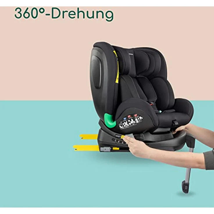 Bebeconfort EvolveFix Plus i-Size, Neugeborenes/Kleinkind/Kindersitz, ISOFIX-Kindersitz mit Stützbein, 360°-Kindersitz, ab Geburt bis zu 12 Jahren, bis 36 kg, 40-150 cm, Black Mist – Bild 5