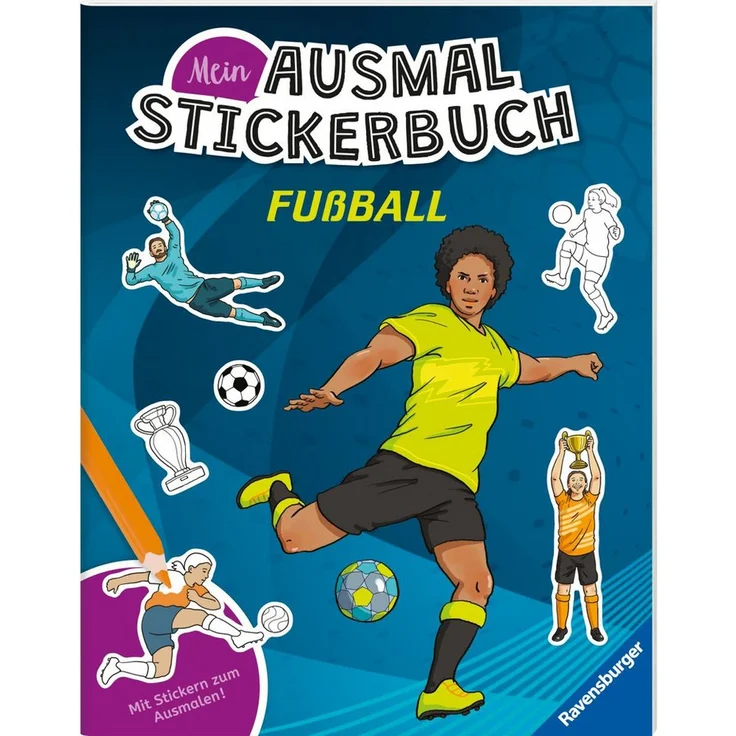 Ravensburger Verlag GmbH Sticker Mein Ausmalstickerbuch - Fußball, über 300 ausmalbare Fußball-Sticker, kreatives Malen und Stickern für Kinder – Bild 1