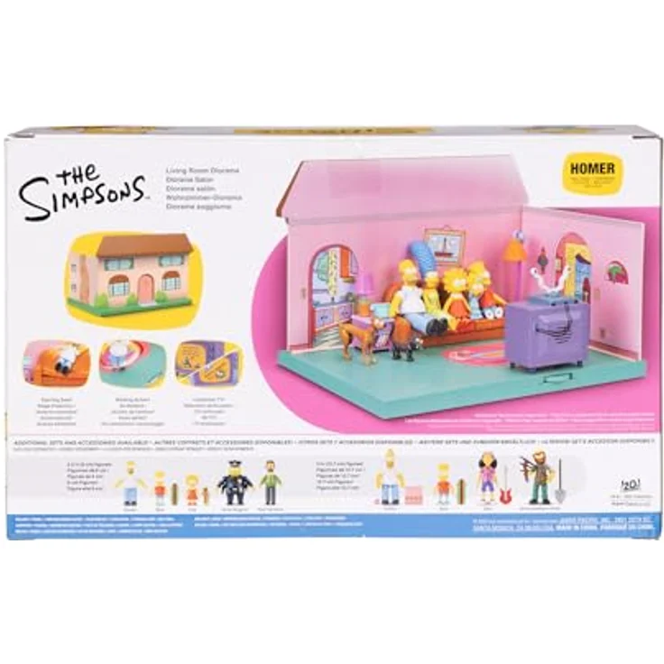 Jakks Pacific Simpsons Minifiguren Spielset Wohnzimmer, Diorama mit Zubehörteilen und ikonischem Design – Bild 9