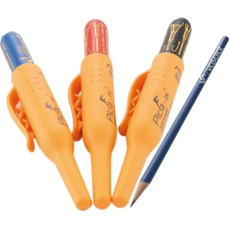 vasalat Pica Tieflochmarker Set, Bohrlochmarker in schwarz, blau und rot mit patentierter Teleskopspitze, 1,5 mm Strichbreite