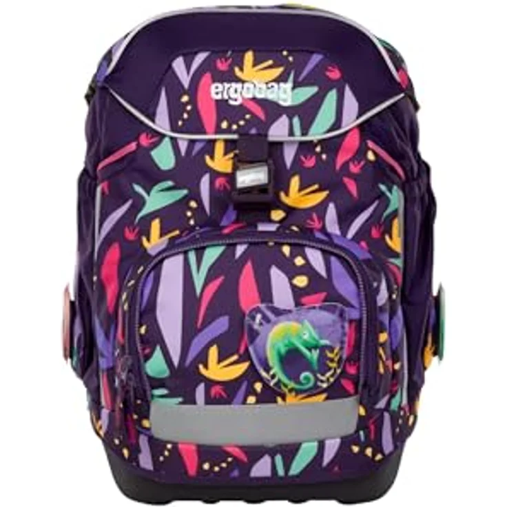 ergobag pack Set, ergonomischer Schulrucksack 6-teilig für 1. Klasse, höhenverstellbar, mit integrierter Heftebox und individuellen Kletties, standfest und reflektierend, ideal für Mädchen und Jungen – Bild 2