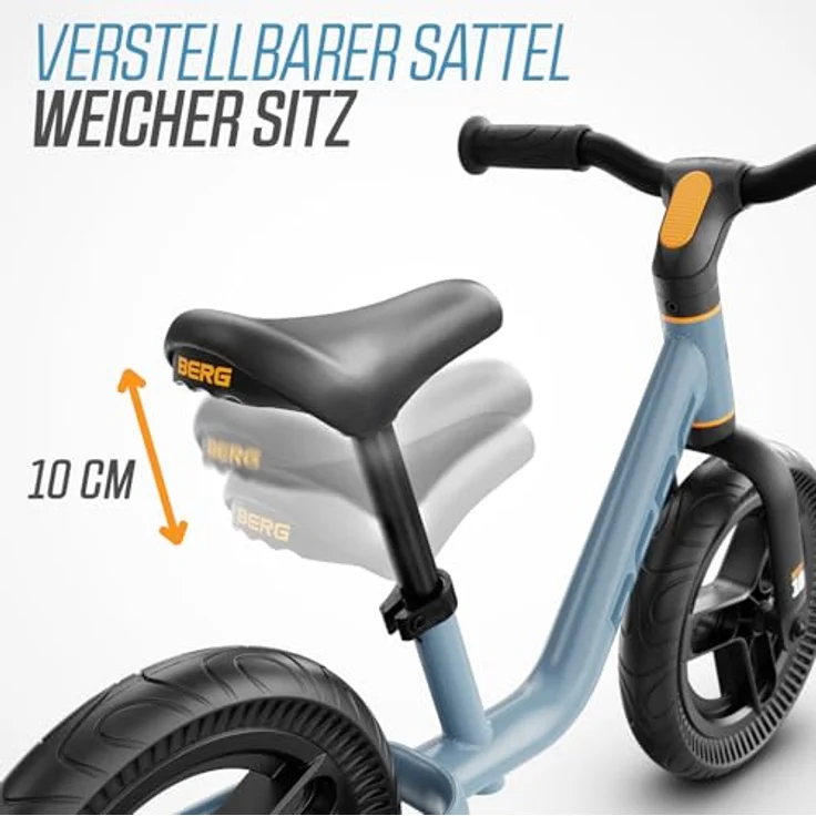 Berg MOOV 10 Zoll Laufrad, Laufrad ab 2 Jahre, Höhenverstellbar (Blau) – Bild 5