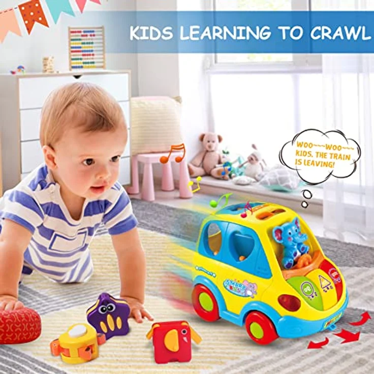 Baby Spielzeug ab 1 Jahr Mädchen Junge Form Sortieren Bus Babyspielzeug ab 6 9 12 18 Monate Kinderspielzeug ab 1 2 Jahre Kinder Spielzeug Geschenk 1 jahre Tiergeräusche/Musik Auto für Kleinkind - Preisvergleich – Bild 3