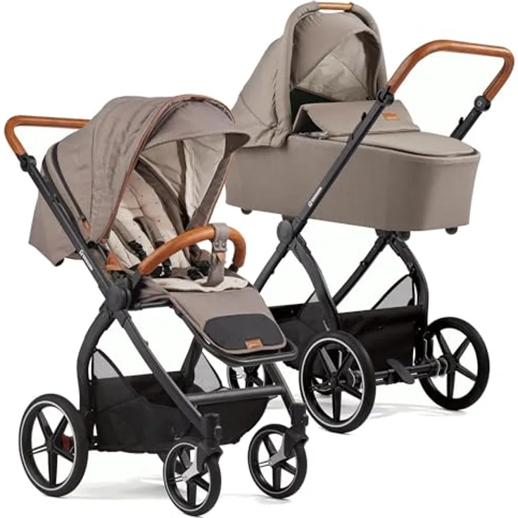 Gesslein FX4 Swing 2in1 Kombikinderwagen-Set mit Babywanne Panorama Lyx, Leichtgewicht, ergonomische Liegeposition, inkl. Zubehörpaket