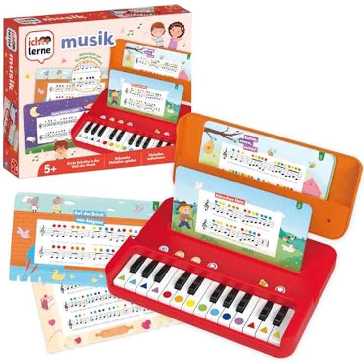 Jumbo Spiele Ich lerne Musik, Lernspielzeug mit selbstkorrigierendem Klavier und interaktiven Melodien