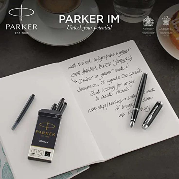 Parker IM Füller | Matte Blue | Füllfederhalter mit mittlerer Feder und blauer Tinte | Geschenkbox – Bild 5