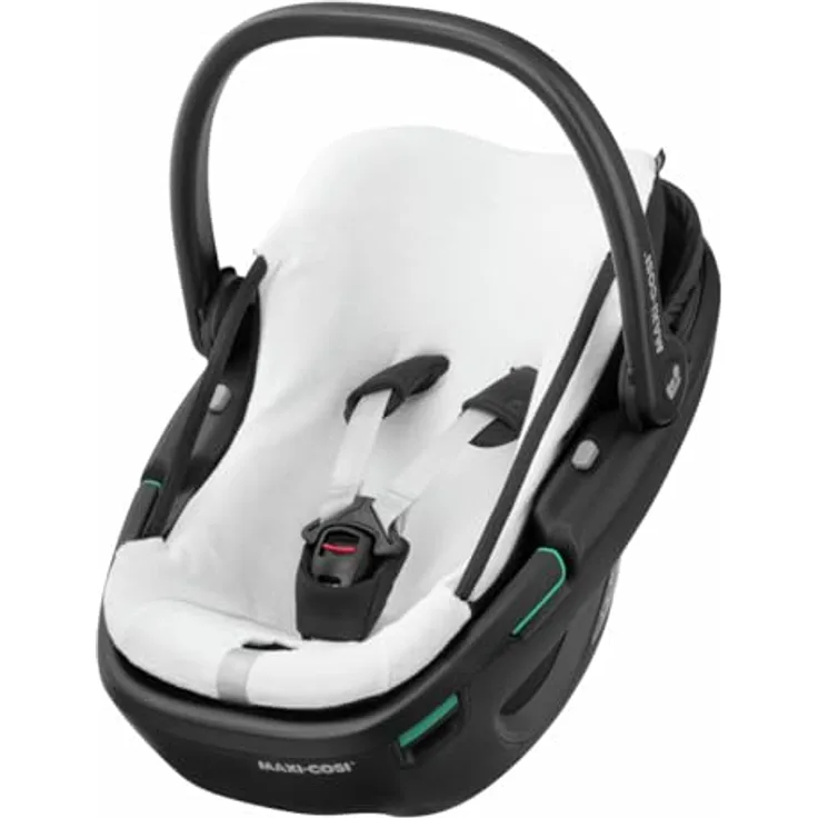 Maxi-Cosi Coral 360, Kindersitzbezug aus 100% Bio-Baumwolle, waschmaschinenfest, kindgerechter Komfort, Natural White