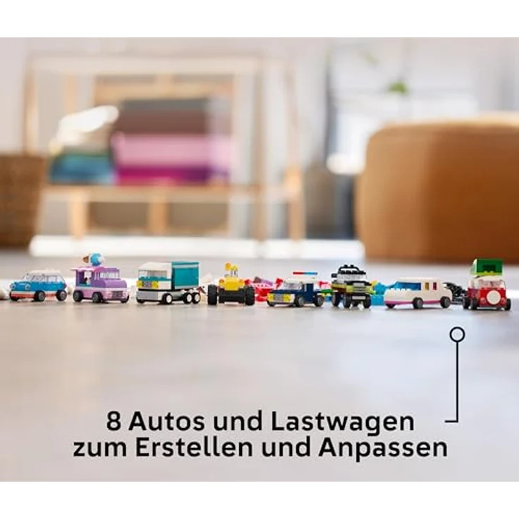 LEGO Classic Kreative Fahrzeuge, Bausteine-Set für Bunte Modellautos inkl. LKW, Polizeiauto und Baufahrzeuge, Baubare Spielzeug-Autos für Kinder, Geschenk für Jungs und Mädchen ab 5 Jahren 11036 – Bild 3