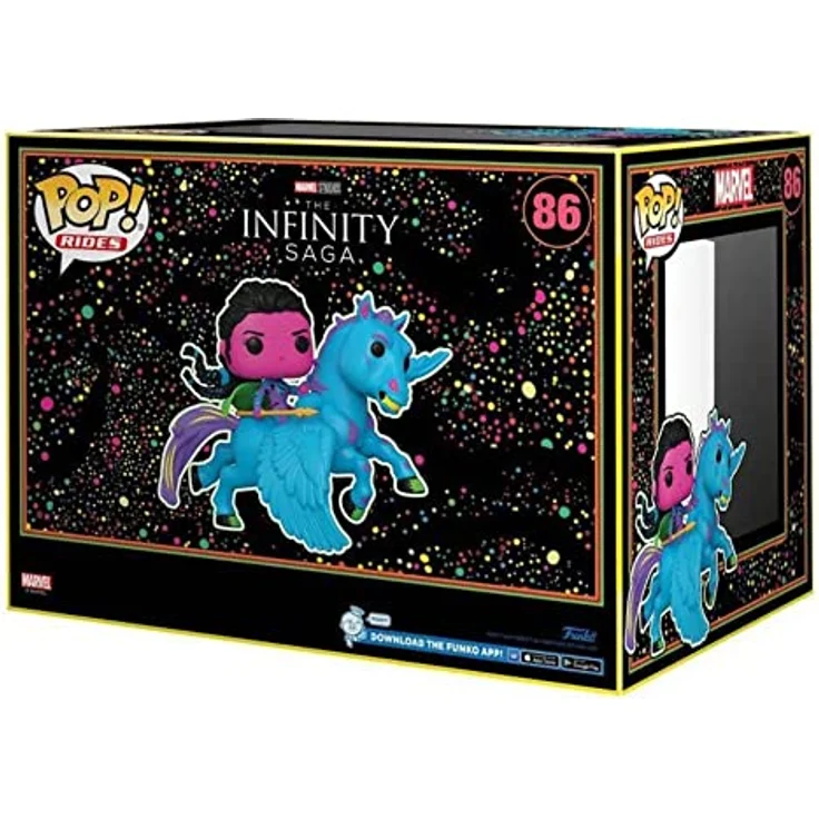 Funko POP Marvel Comics - Valkyrie Black Light US Exclusive #86 Pop! Ride, Miniatur zum Sammeln, ca. 9cm, Schwarz – Bild 2