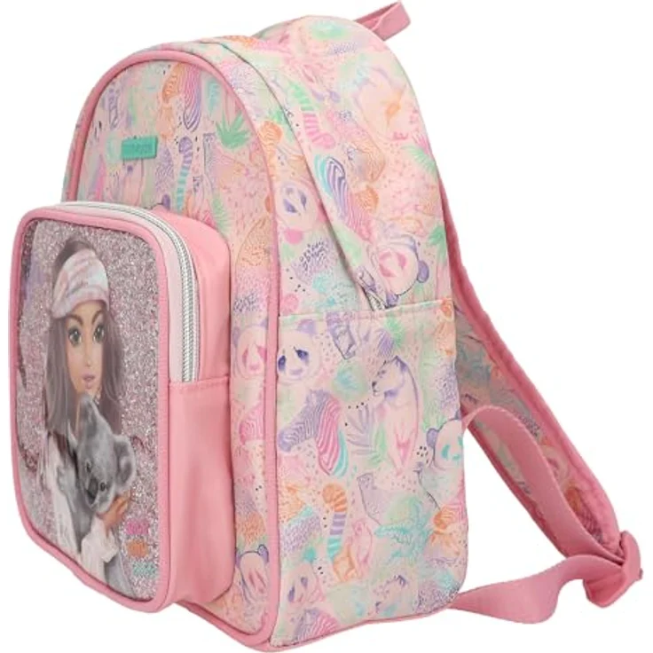 Depesche TOPModel Rucksack WILD, Kindergarten-Rucksack mit Glitzer-Fronttasche, rosa, 28 cm hoch – Bild 2