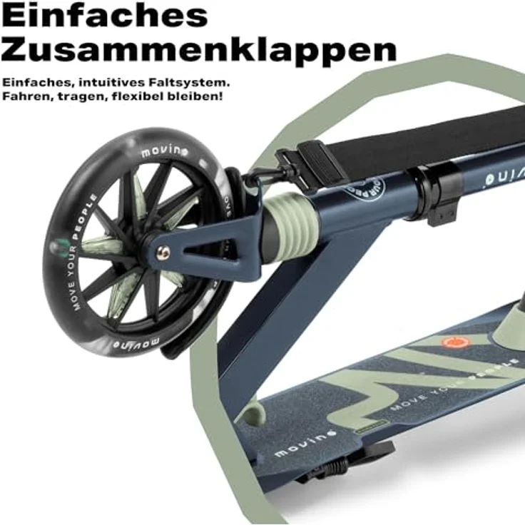 Movino Cityroller MOVINO CITY LIGHT, Scooter mit Stoßdämpfer, LED-Rollen und max. 100 kg Traglast – Bild 12