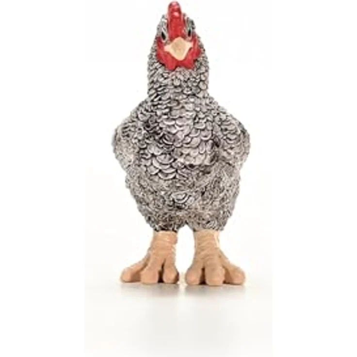 Schleich Plymouth Rock Huhn, detailgetreue Figur aus der Farm World, schwarz-weiß gestreift, 3,5 x 2,1 x 4,1 cm – Bild 3