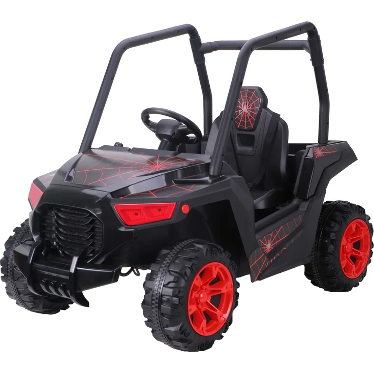 BoGi Buggy UTV Kinderfahrzeug Elektrofahrzeug Spider Kinder Elektroauto 12V 2x Motoren in Schwarz (S604)