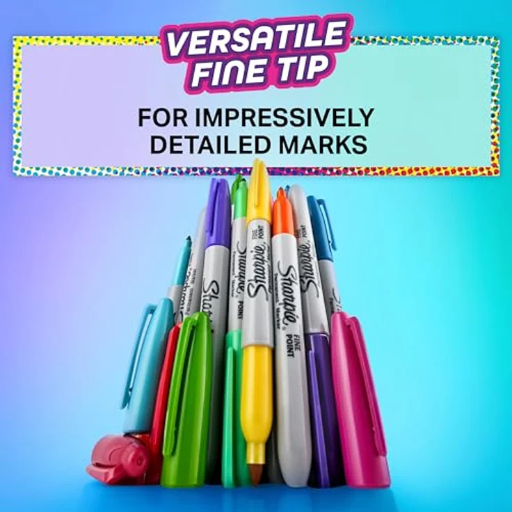 SHARPIE PMKR F. GLAM POP ASST BL12 PEA, Filzstifte mit dynamischen Linien in 12 verschiedenen Farben – Bild 5