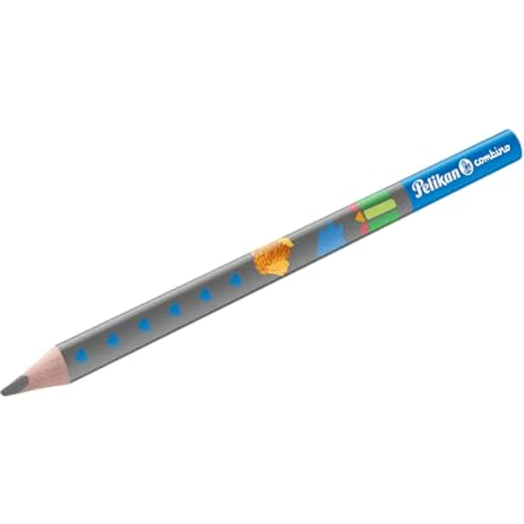 Pelikan Schreiblernbleistift Combino blau, ergonomische Dreikant-Form für Rechts- und Linkshänder, mit Tiermotiven, FSC zertifiziert – Bild 3