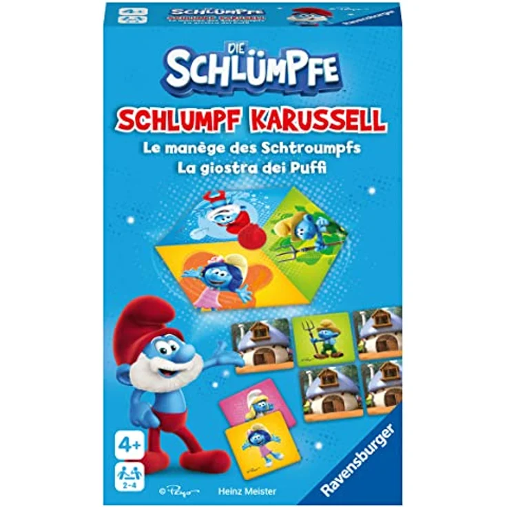 Ravensburger Mitbringspiel - 20990 - Schlumpf Karussell, das spannende Kreisel-Merkspiel für kleine und große Schlumpf-F – Bild 2